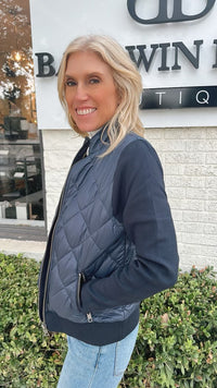 Navy Quilted Puffer