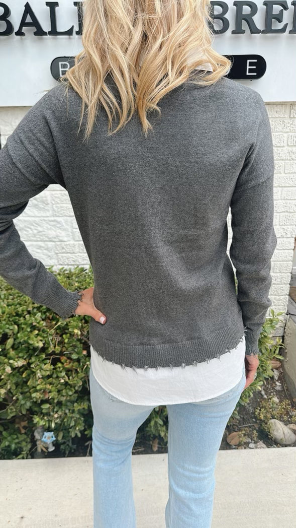 Grey Layered Sweater