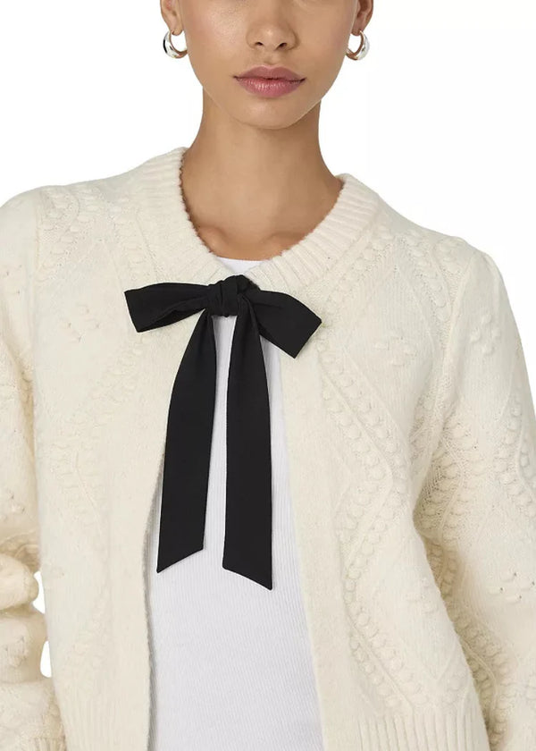 Kitty Bobble Cardigan- Winter White