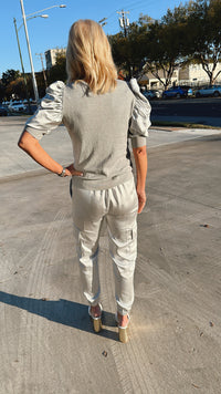 Platinum Satin Jogger