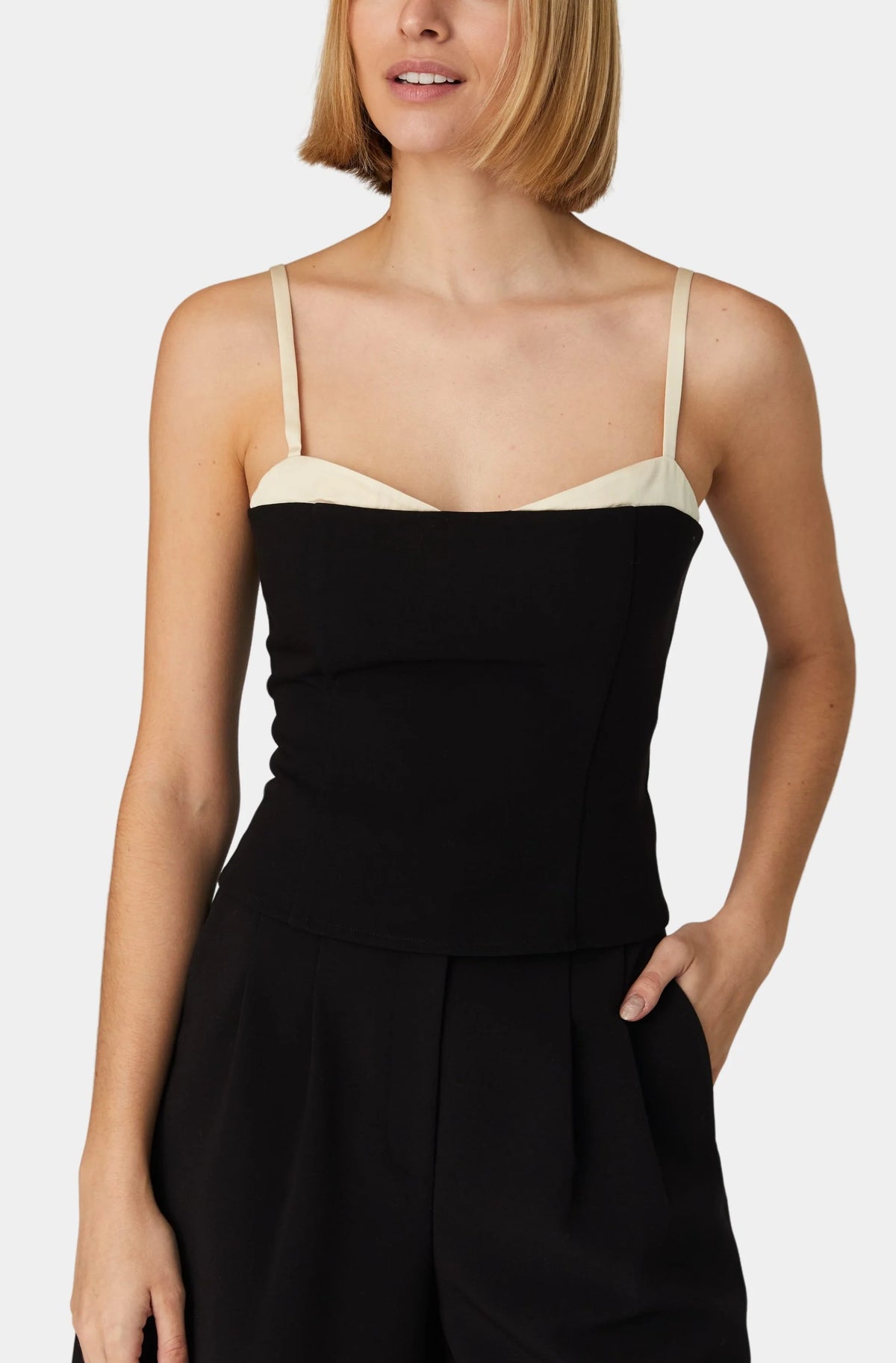 Azra Twill Corset Strappy Top