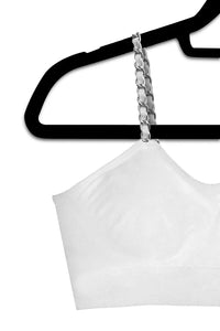 Strap-It Bralette - White/Silver Strap