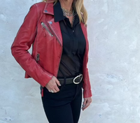 Christy Moto Jacket-Red