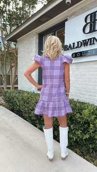 Rachel Dress - Purple Plaid