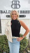 Short Sleeve Moto Jacket - Natural