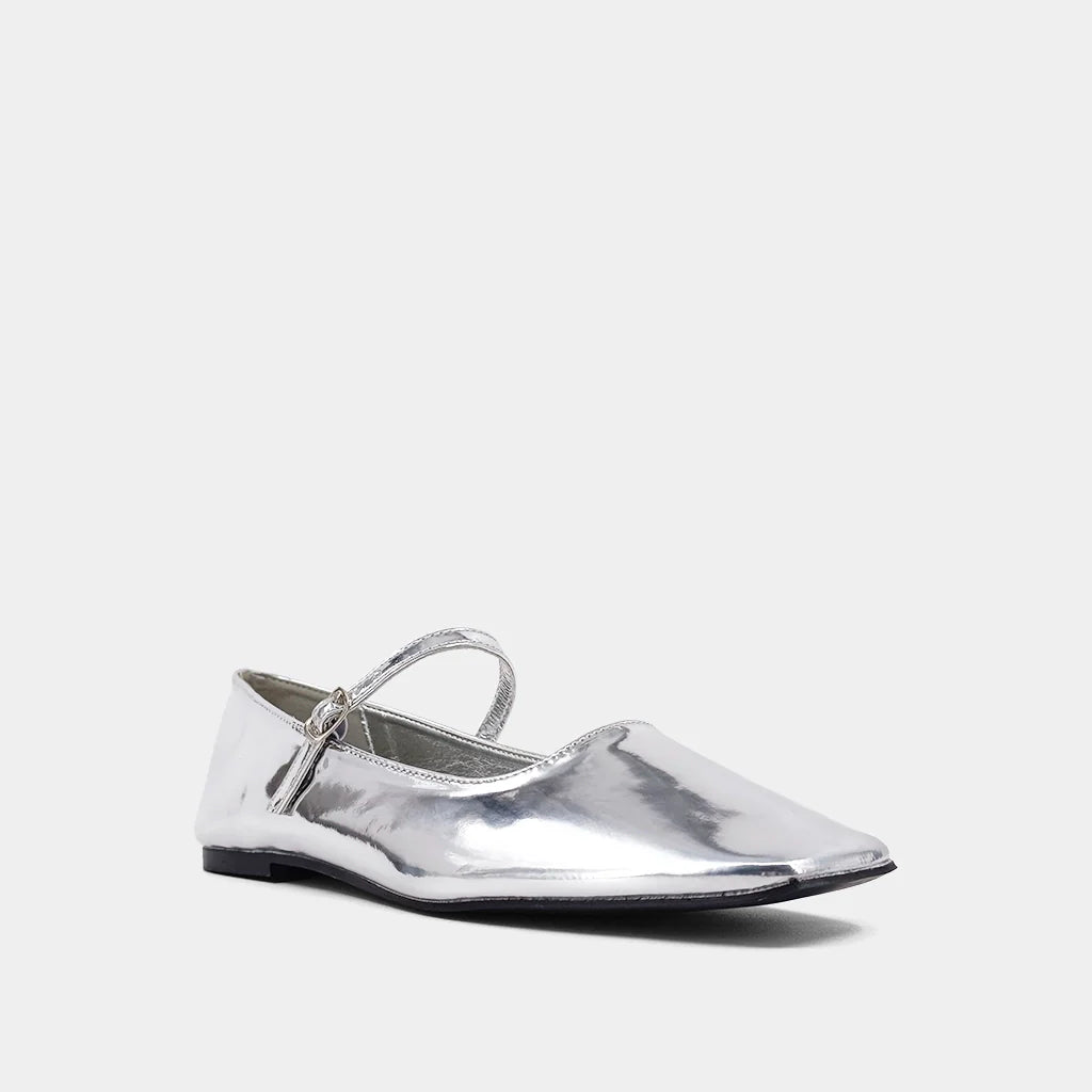 Addison Ballet Flat-Silver