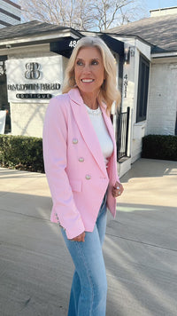 Pink Double Breasted Blazer