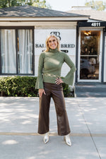 Chocolate Vegan Leather Pant