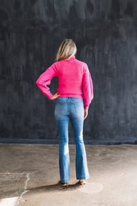 Fuchsia Cut Out Sweater