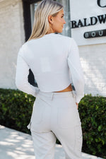 Thermal Cropped Top - White