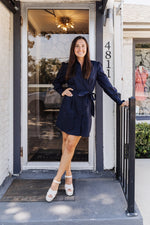 Rhodes Tie Waist Shirt Dress