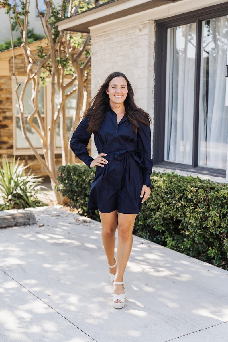 Rhodes Tie Waist Shirt Dress
