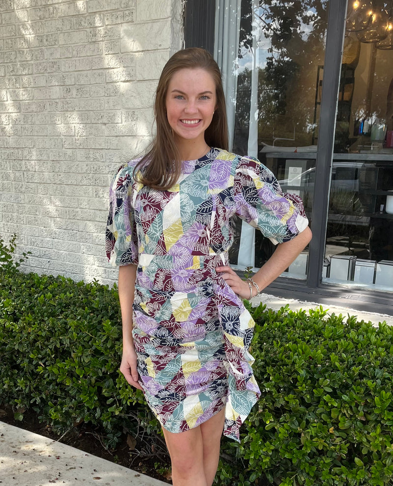 Fall Floral Embroidered Dress