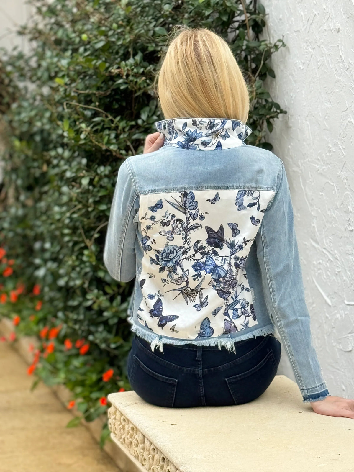 The Light Denim Jacket -Adore Blue Butterflies