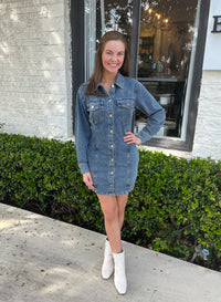 Denim Button Front Dress