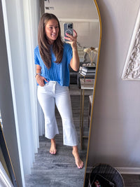 Happi Cropped Flare Jean - White