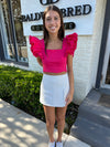 Strong Ruffle Game Top - Hot Pink