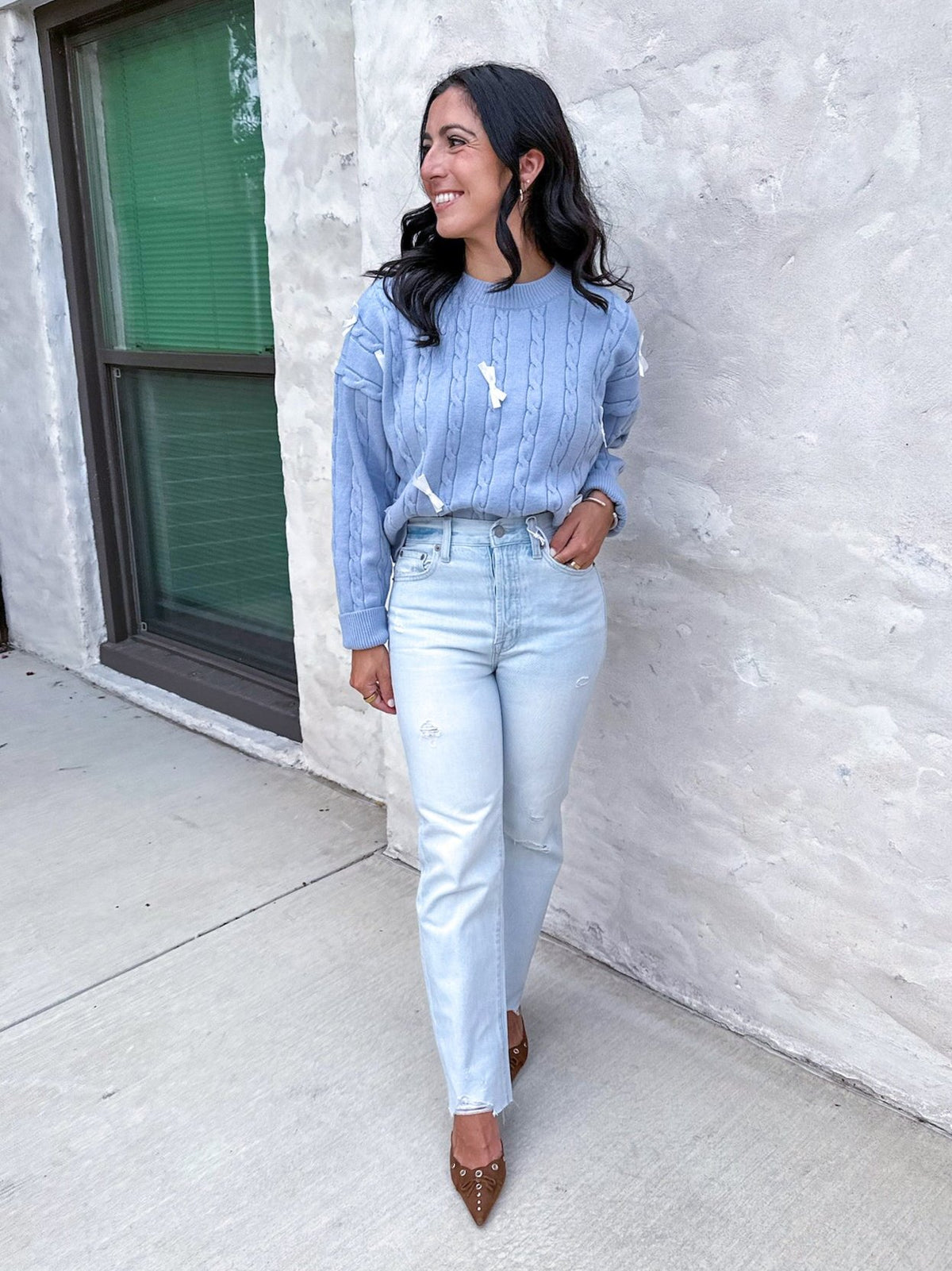 Baby Blue Bow Sweater