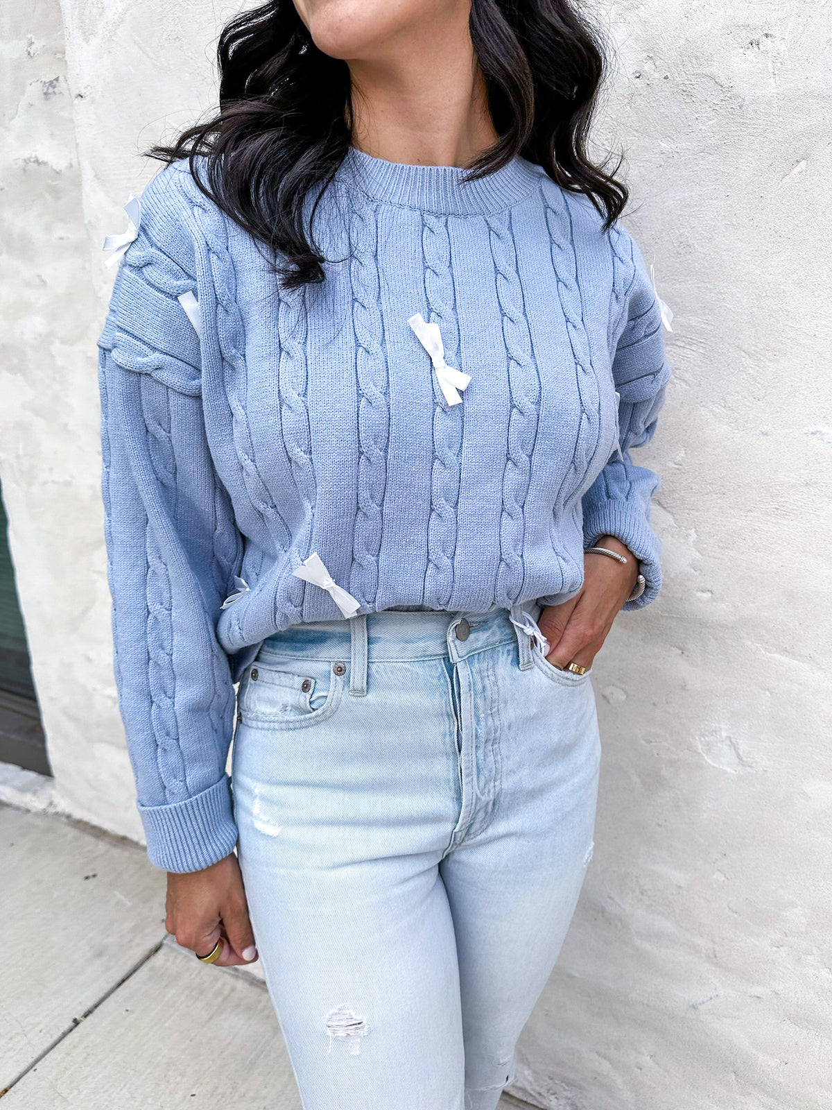 Baby Blue Bow Sweater