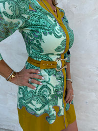 Poppy Dress - Aqua Paisley