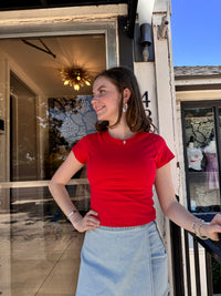 Crop Top and Roll Top - Red