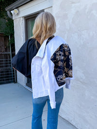 The White Denim Jacket - Black Stirrup