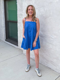 Ink Edge Mini Dress - Blue