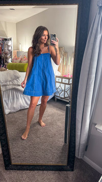 Ink Edge Mini Dress - Blue