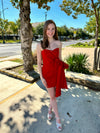 Florida Winter Strapless Dress-Red