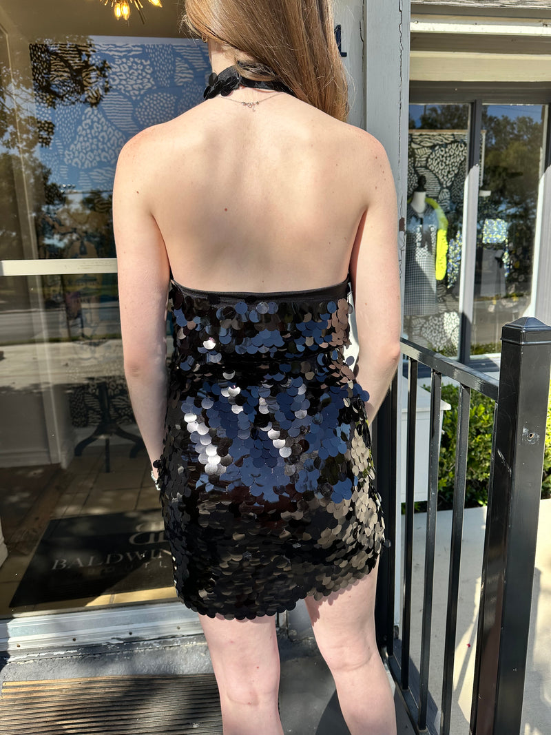 Black Sequin Skirt Set