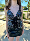 Black and Silver Sequin Top