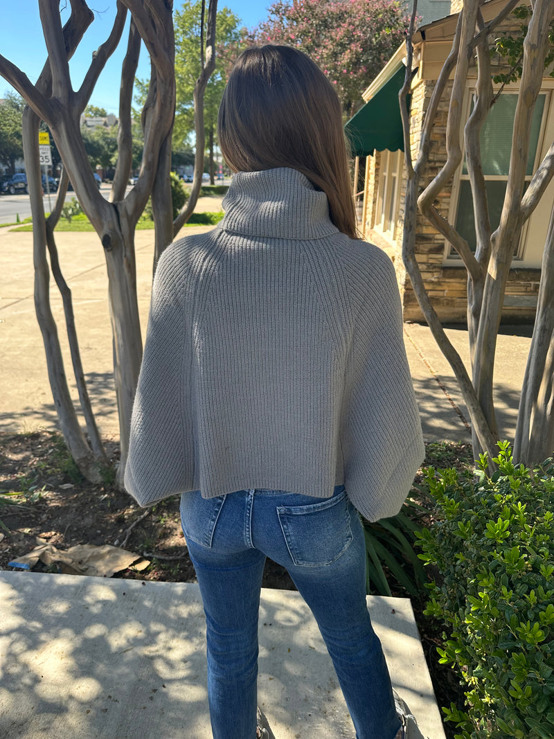 Charcoal Crisscross Hem Sweater