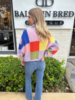 Color Block Crochet Sweater