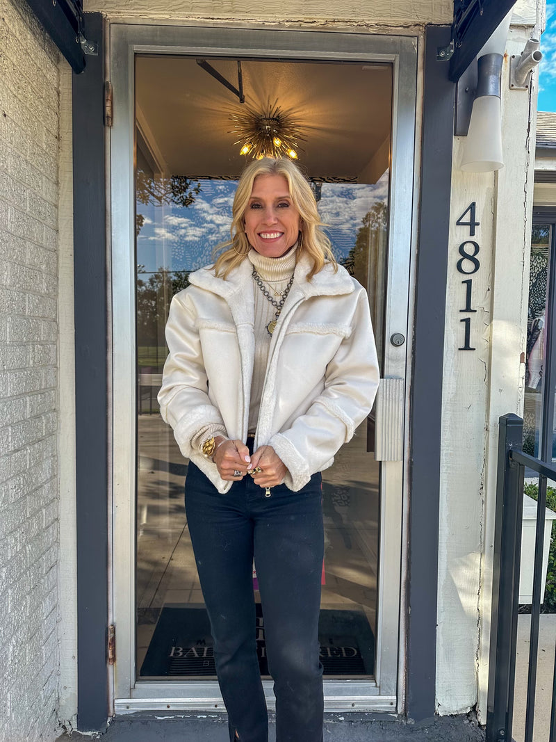 Winter White Sherpa Coat