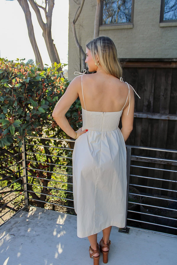 Tie Strap Maxi Dress - Cream