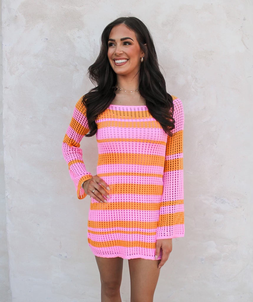 Piper Striped Crochet Dress