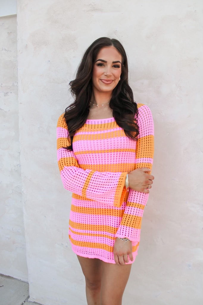 Piper Striped Crochet Dress