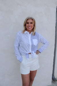 Madison Top - Blue Stripe