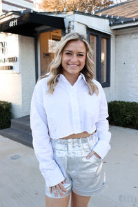 Rhinestone Button Down Top