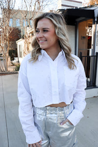 Rhinestone Button Down Top