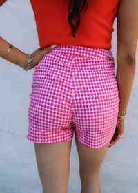 Pink Houndstooth Wrap Skort