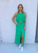Gauzing Green Maxi Skirt
