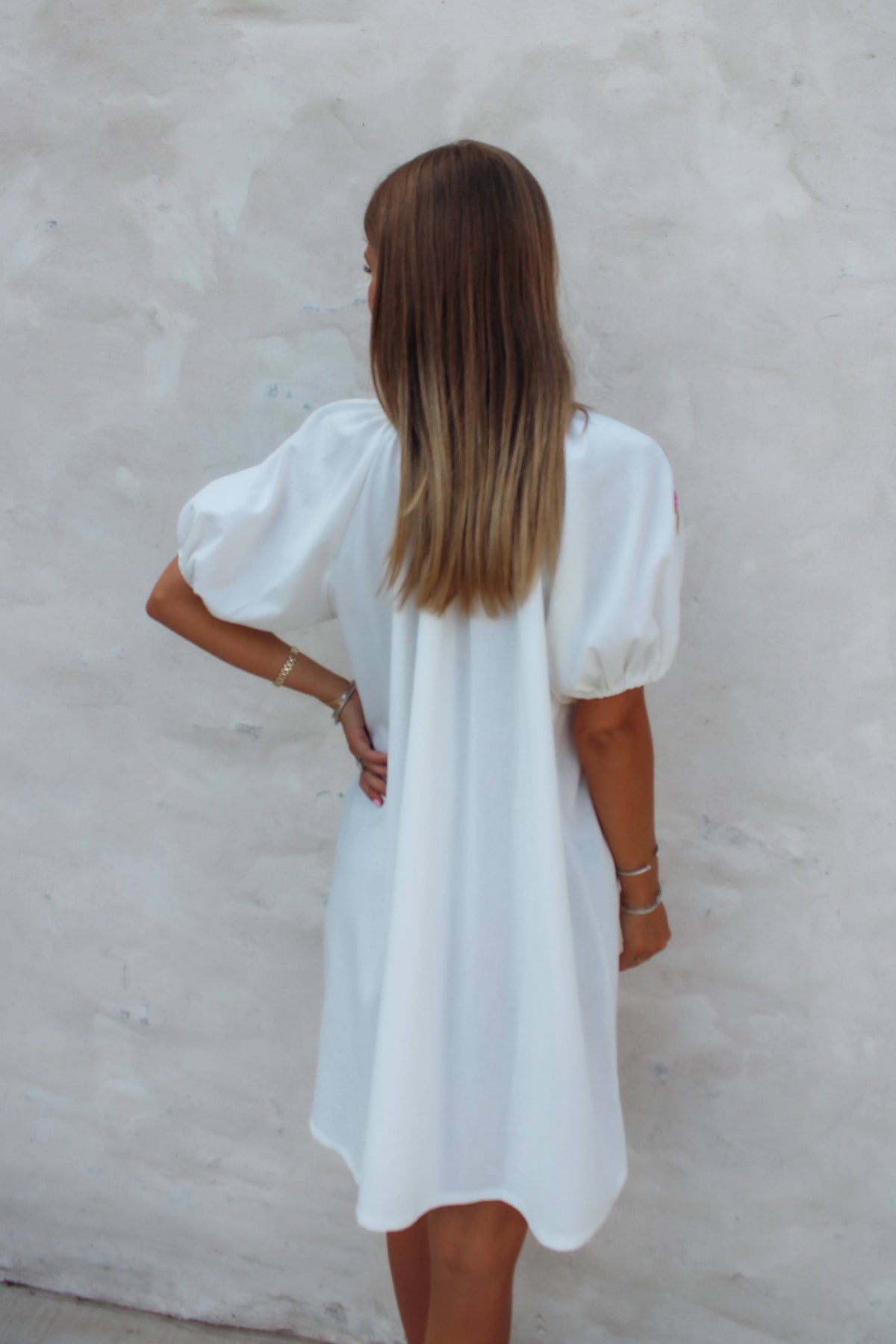 Embroidered Shift Dress