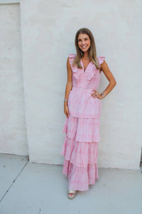 Charlotte Maxi Dress - Pink Swirl