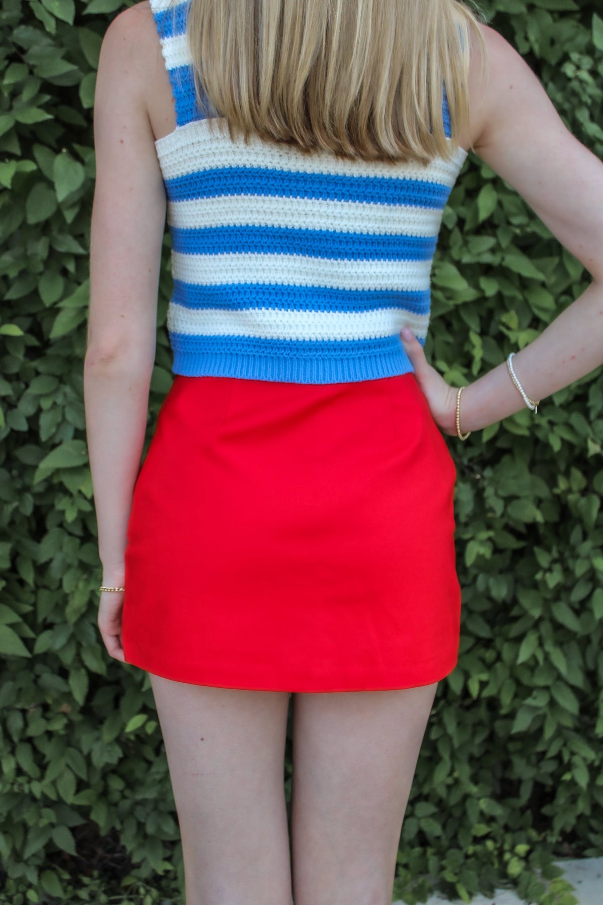 Cut Out Mini Skort - Red