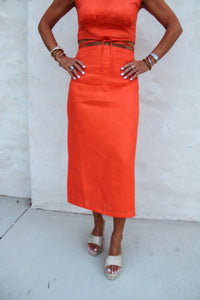 Laurel Midi Skirt - Orange