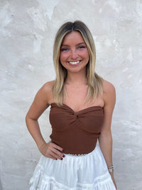 Knit Tube Top - Brown