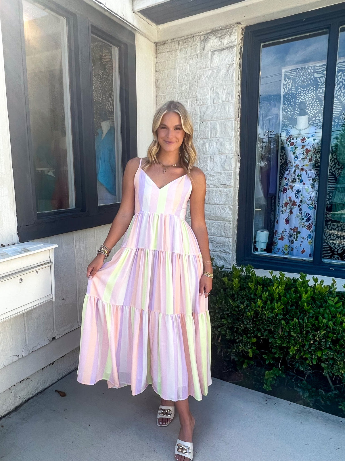 Pastel Stripe Maxi Dress