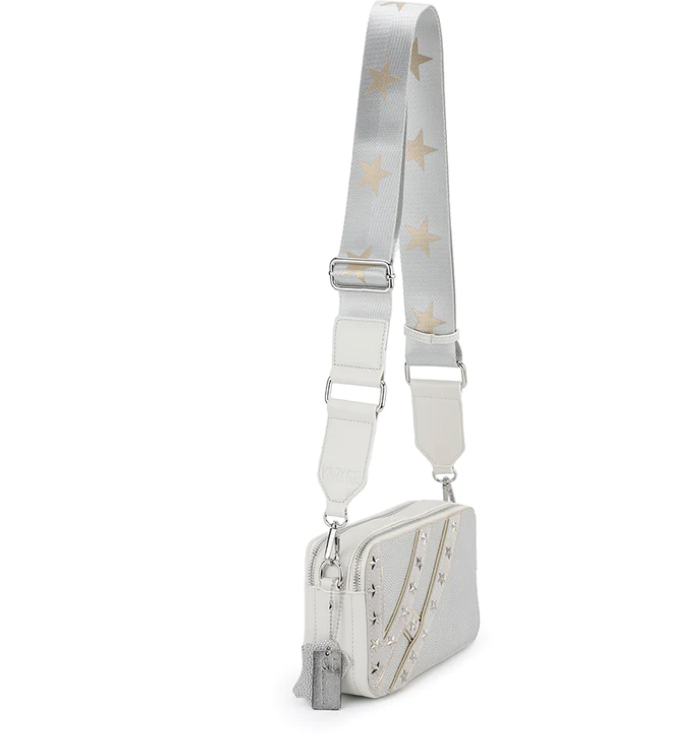 Meme Crossbody Bag - Silver Pebbled