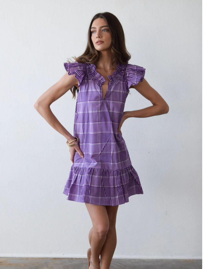 Rachel Dress - Purple Plaid